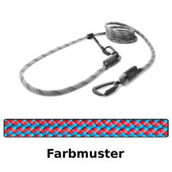 EASYLONG Hundeleine TWIST - M - 2,5m - rot-blau im Zickzack